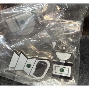 Starbucks 3 Pins French press, a coffee grinder, and Pour Over